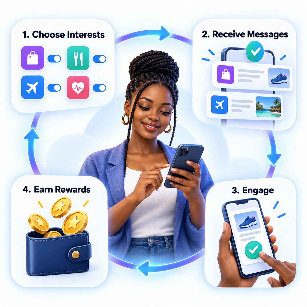 Audientu campaign workflow from audience targeting to rewards